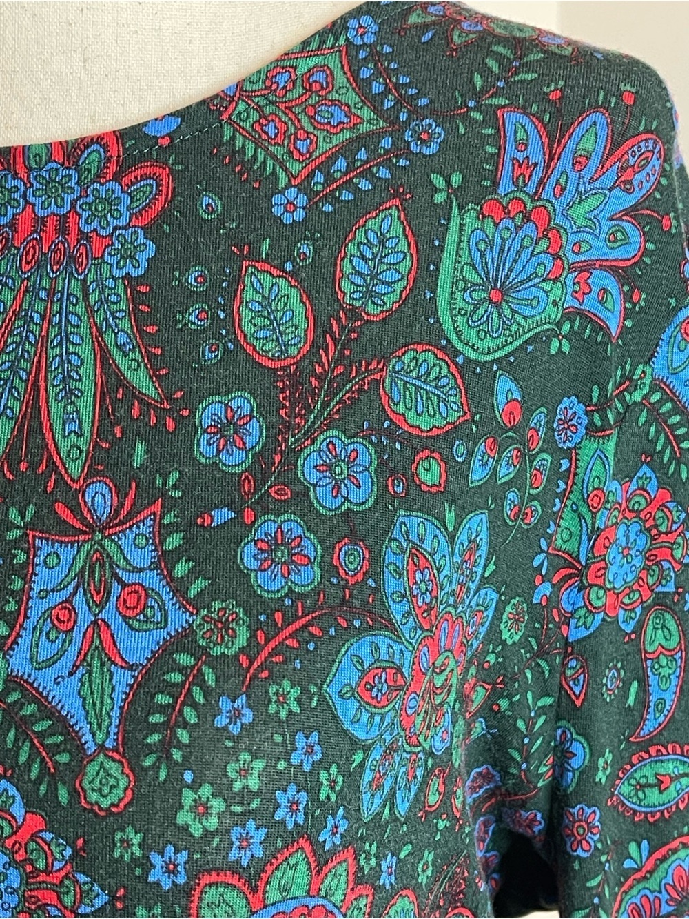 Boden Floral Midi Dress US 10 Green Paisley Long Sleeve - Picture 2 of 8